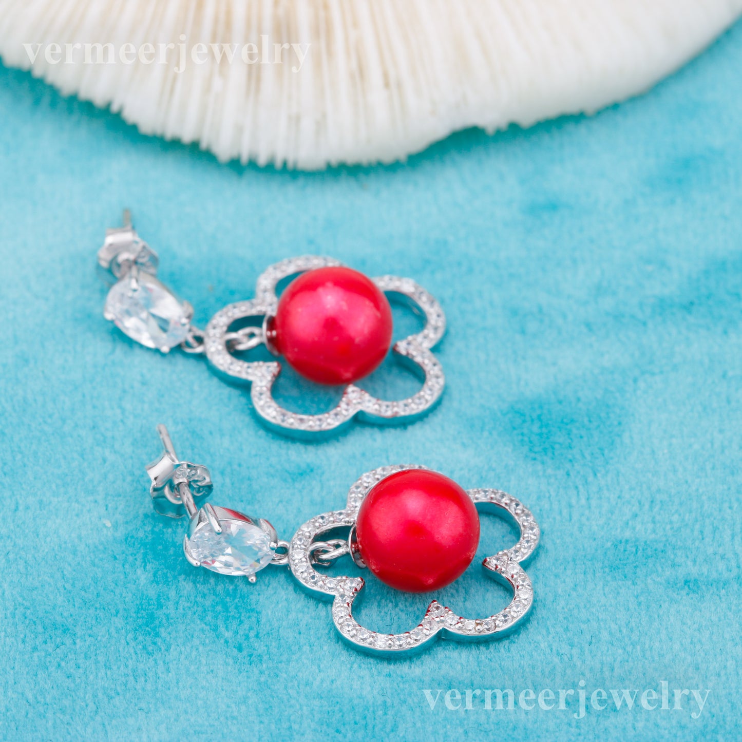 e010899 S925 pearl earring 925 sterling silver DIY 7-8mm Natural Freshwater pearl stud earring for women