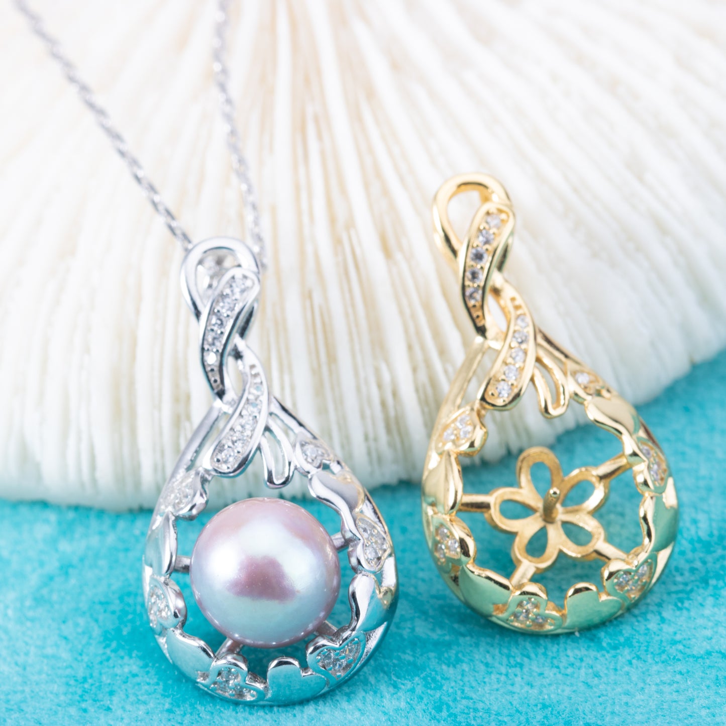 P010989 DIY 6-8mm Natural Freshwater pearl pendant accessory 925 sterling silver engagement jewelry necklace for women