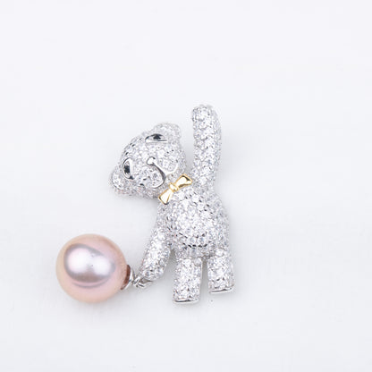 P010883 DIY 7-9mm Natural Freshwater pearl pendant accessory 925 sterling silver engagement jewelry necklace for women