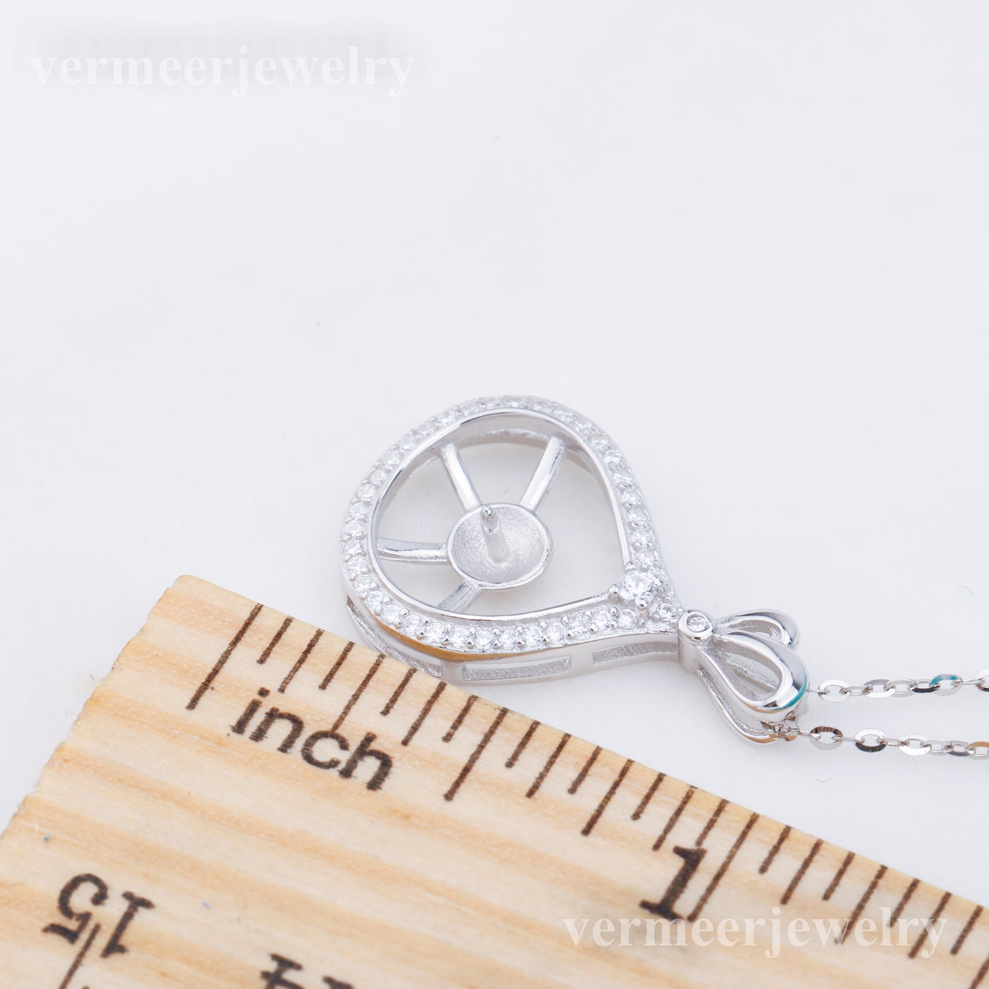 P011004 DIY 6-8mm Natural Freshwater pearl pendant accessory 925 sterling silver engagement jewelry necklace for women