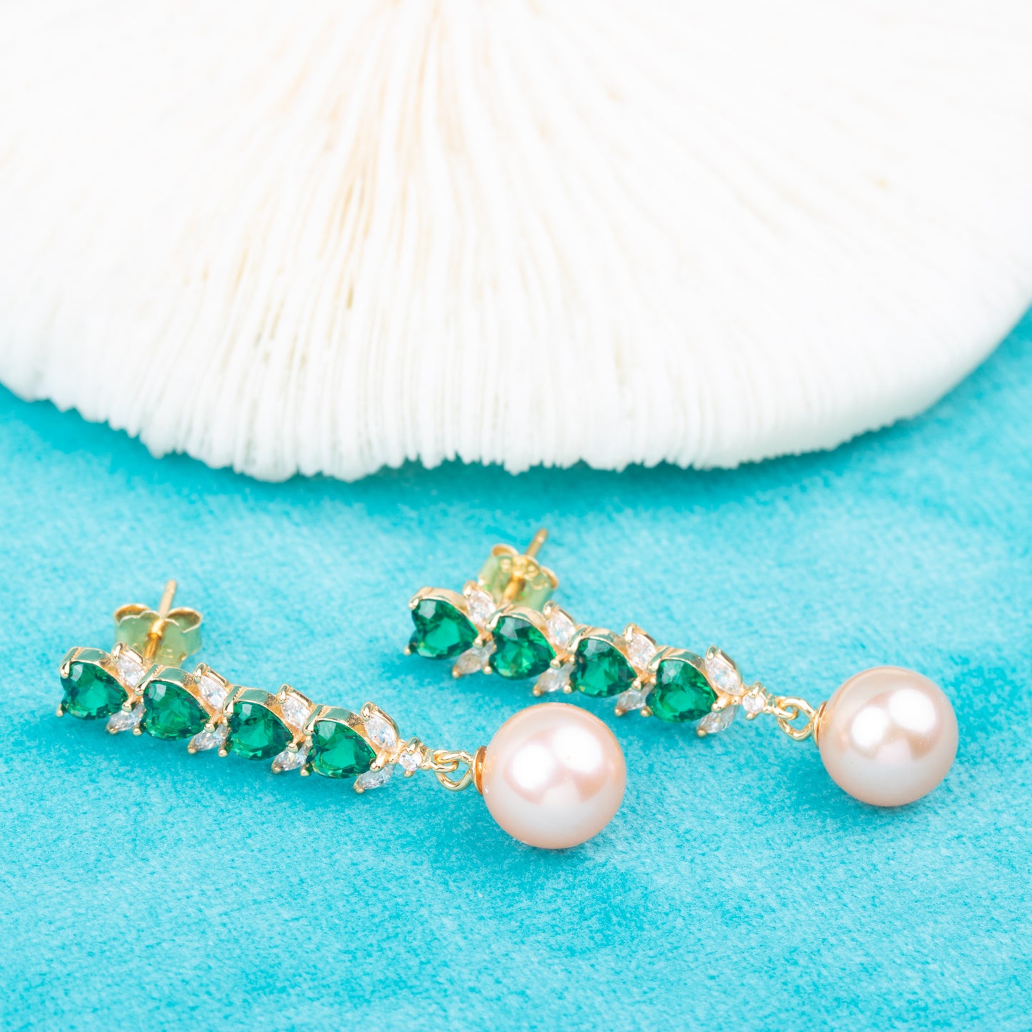 e010819 S925 pearl earring 925 sterling silver DIY 7-8mm Natural Freshwater pearl stud earring for women