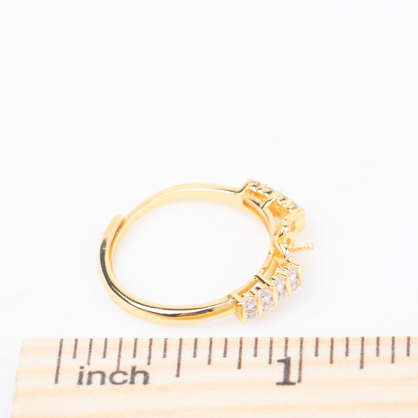 r010851 DIY 7-8mm Natural Freshwater pearl Ring accessory 925 sterling silver Adjustable size engagement jewelry ring for women