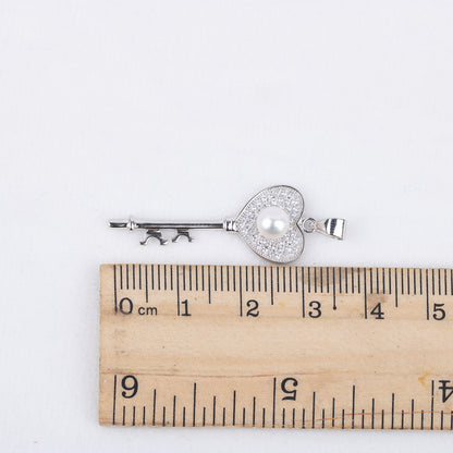 P030535 DIY 7-8mm Natural Freshwater pearl pendant accessory 925 sterling silver engagement jewelry necklace for women