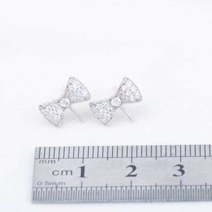 e030746 S925 pearl earring 925 sterling silver DIY 7-8mm Natural Freshwater pearl stud earring for women