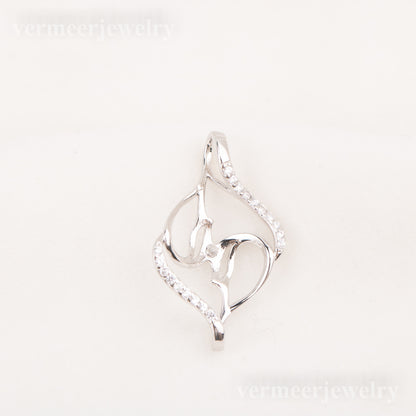 P010781 DIY 7-10mm Natural Freshwater pearl pendant accessory 925 sterling silver engagement jewelry necklace for women