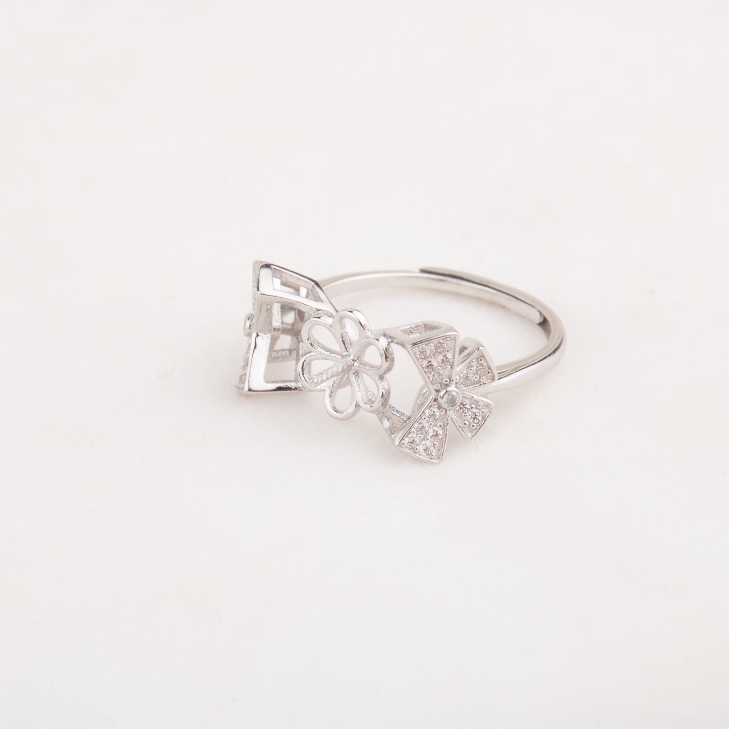 re010652 DIY 9-11mm Natural Freshwater pearl Ring accessory 925 sterling silver Adjustable size engagement ring for women