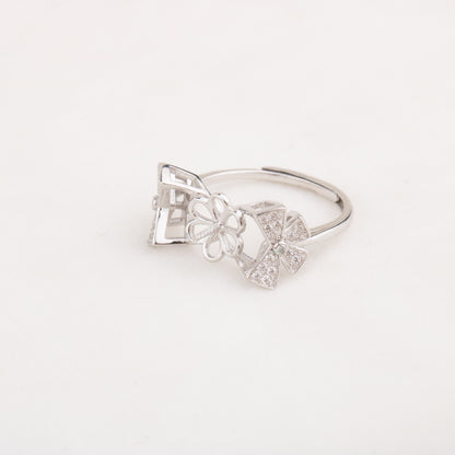 re010652 DIY 9-11mm Natural Freshwater pearl Ring accessory 925 sterling silver Adjustable size engagement ring for women