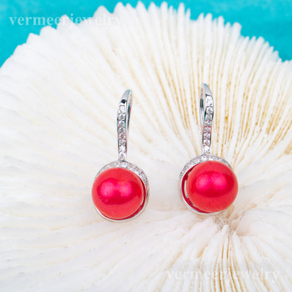 e010715 S925 pearl earring 925 sterling silver DIY 7-8mm Natural Freshwater pearl stud earring for women