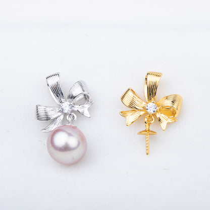 P010846 DIY 7-9mm Natural Freshwater pearl pendant accessory 925 sterling silver engagement jewelry necklace for women