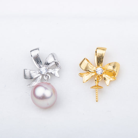 P010846 DIY 7-9mm Natural Freshwater pearl pendant accessory 925 sterling silver engagement jewelry necklace for women