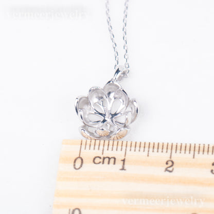 P040954 DIY 6-8mm Natural Freshwater pearl pendant accessory 925 sterling silver engagement jewelry necklace for women