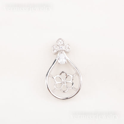 Pe010786 DIY 9-12mm Natural Freshwater pearl pendant accessory 925 sterling silver engagement jewelry necklace for women