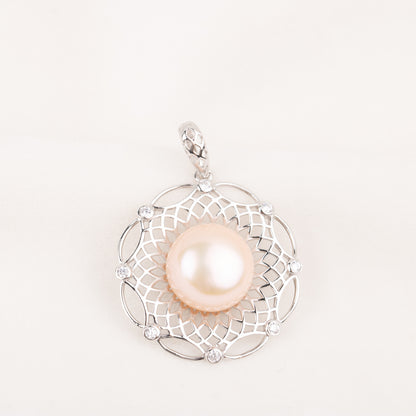 Pe010794 DIY 9-12mm Natural Freshwater pearl pendant accessory 925 sterling silver dream catcher jewelry necklace for women