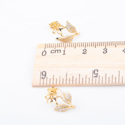 e010783 S925 pearl earring 925 sterling silver DIY 7-8mm Natural Freshwater pearl stud earring for women