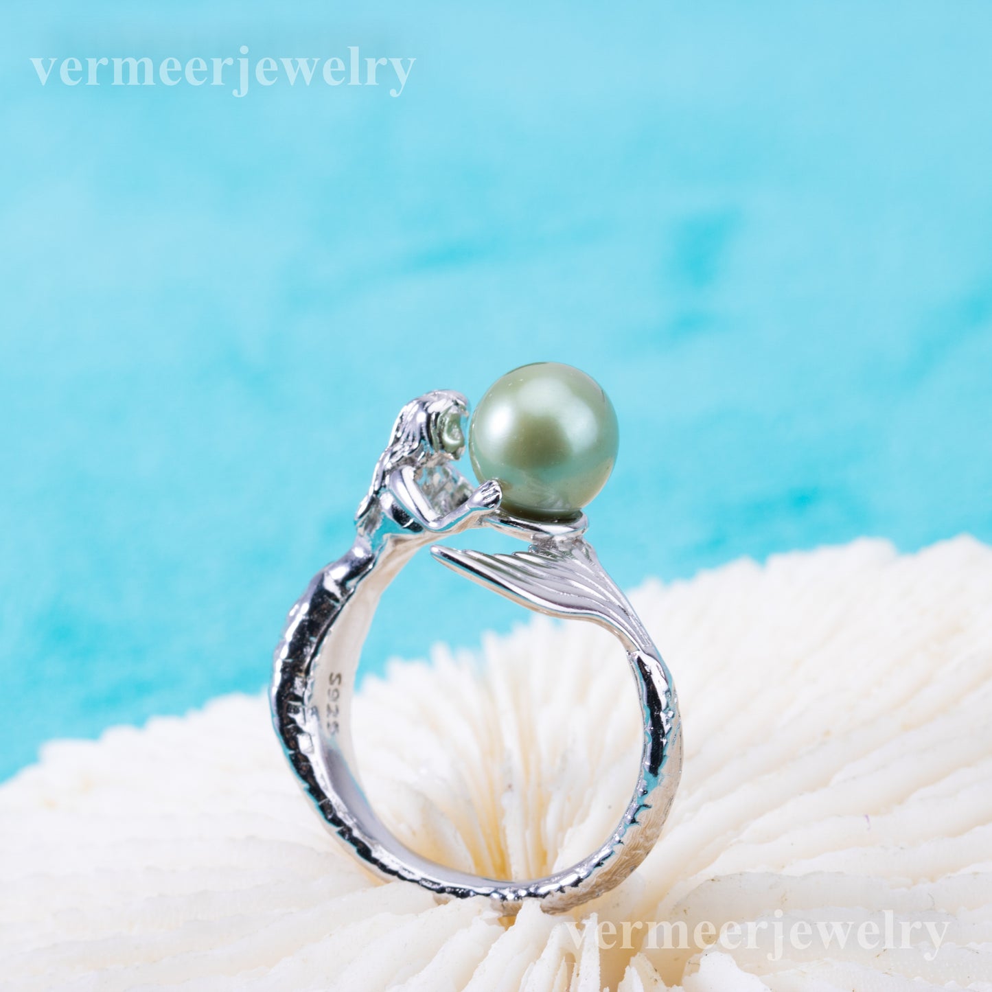 sr070885  DIY 6-8mm Natural Freshwater pearl Ring accessory 925 sterling silver Sized ring engagement jewelry ring for women