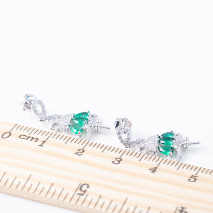 e010843 S925 pearl earring 925 sterling silver DIY 7-8mm Natural Freshwater pearl stud earring for women