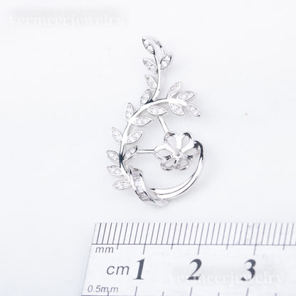 P010881 DIY 7-9mm Natural Freshwater pearl pendant accessory 925 sterling silver engagement jewelry necklace for women