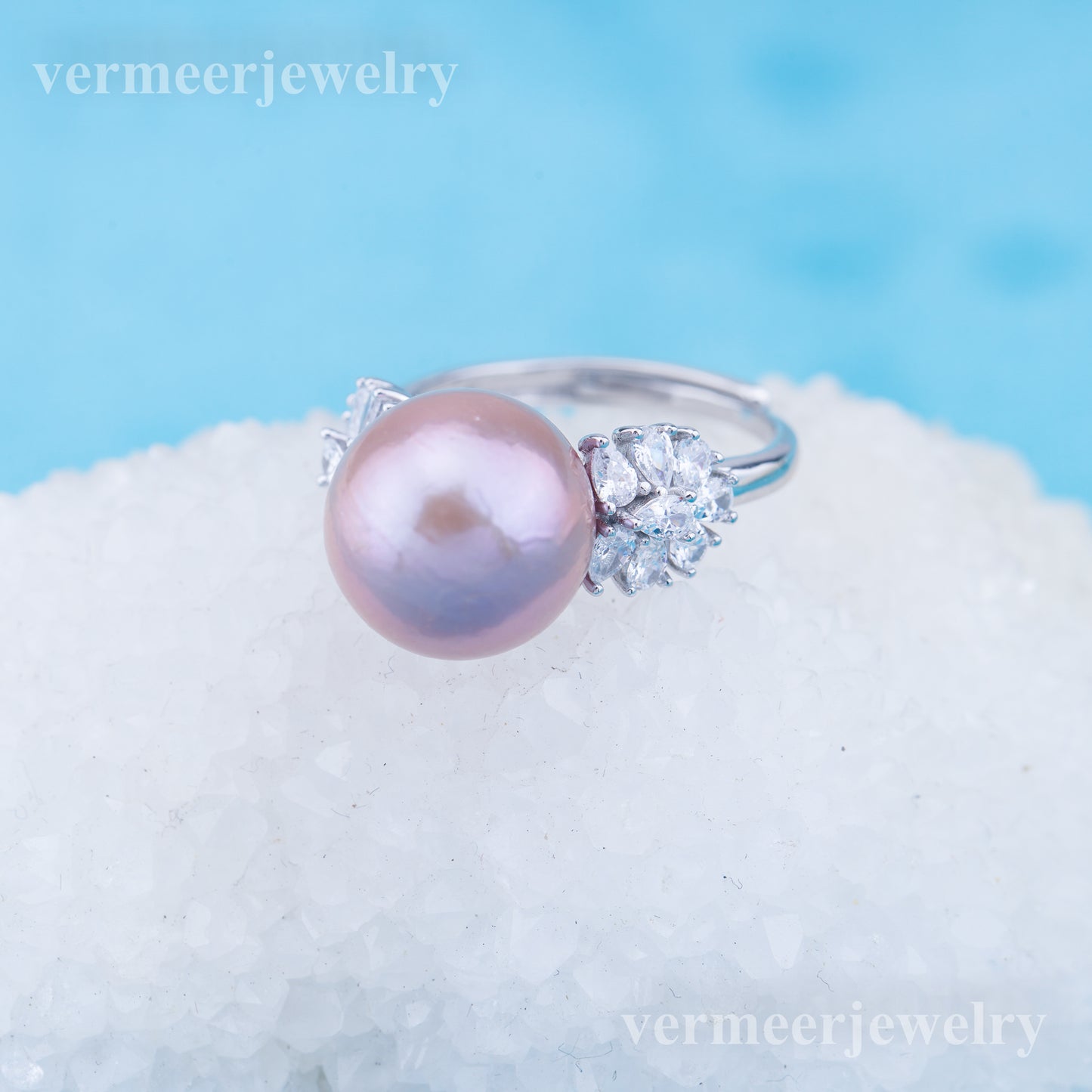 re010962 DIY 9-11mm Natural Freshwater pearl Ring accessory 925 sterling silver Adjustable size engagement ring for women