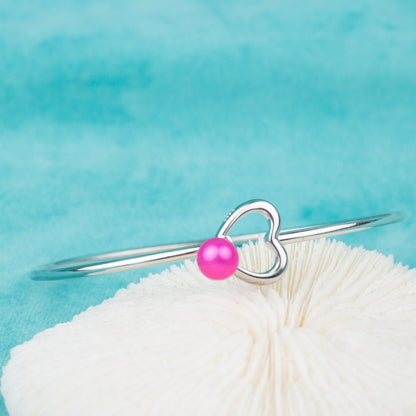 b020159 DIY 7-8mm Natural Freshwater pearl bracelet accessory 925 sterling silver adjustable bangle for women