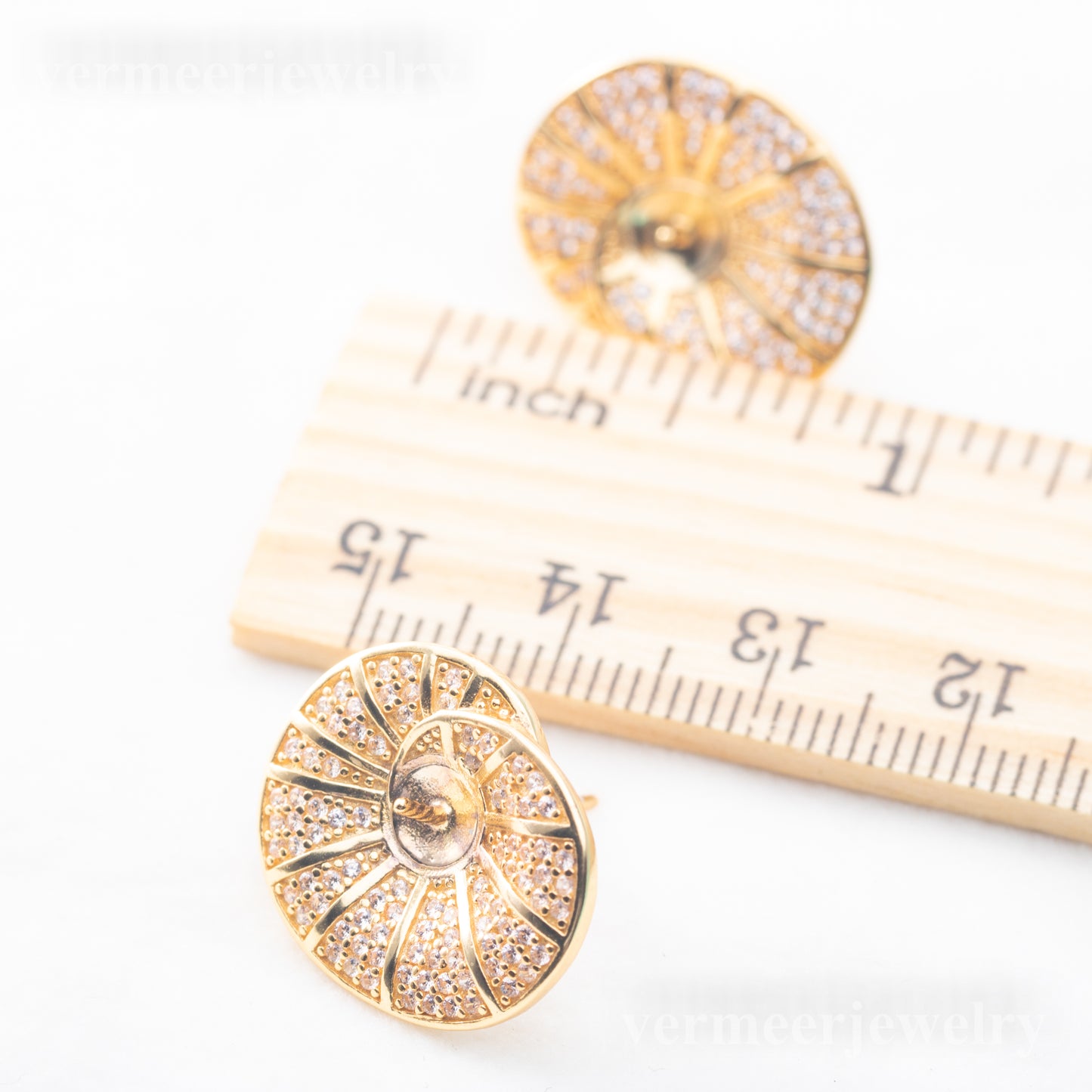 e010835 S925 pearl earring 925 sterling silver DIY 7-8mm Natural Freshwater pearl stud earring for women