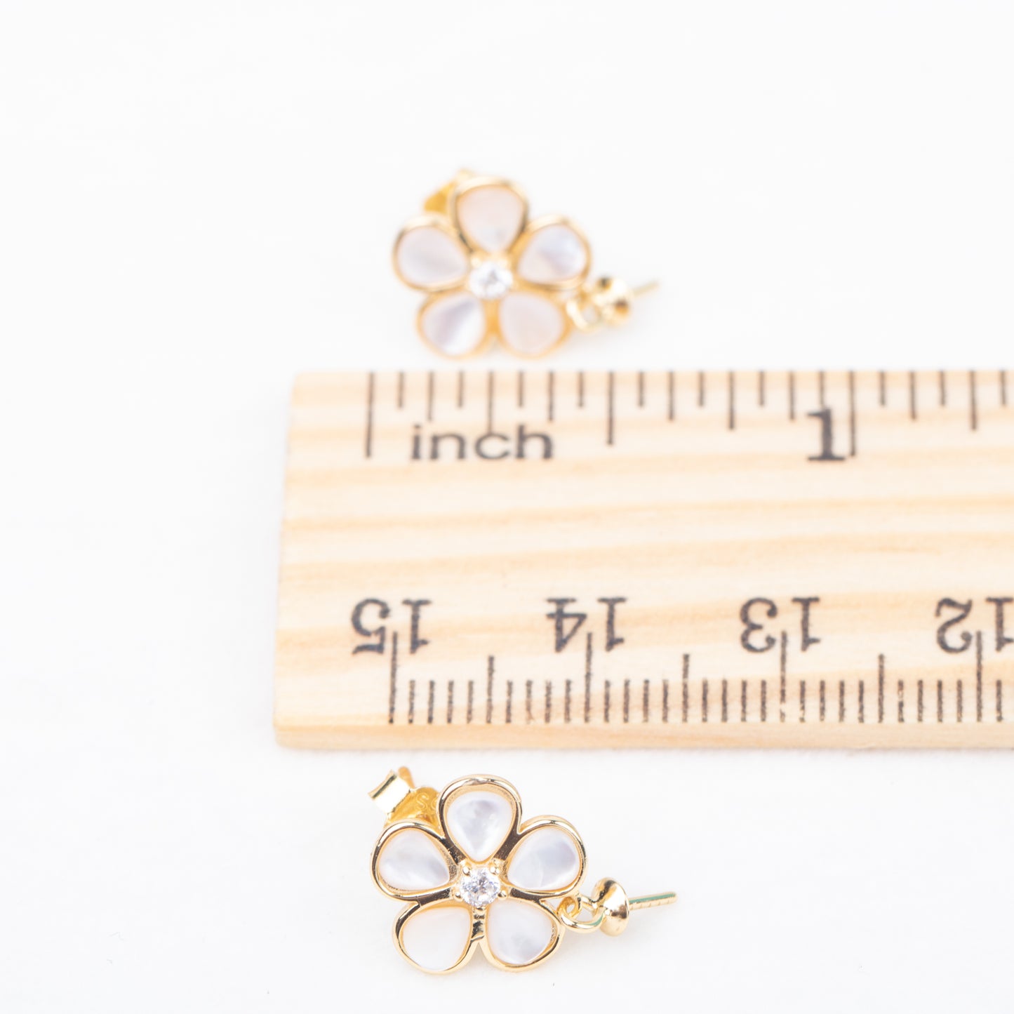 e010823 S925 pearl earring 925 sterling silver DIY 7-8mm Natural Freshwater pearl stud earring for women