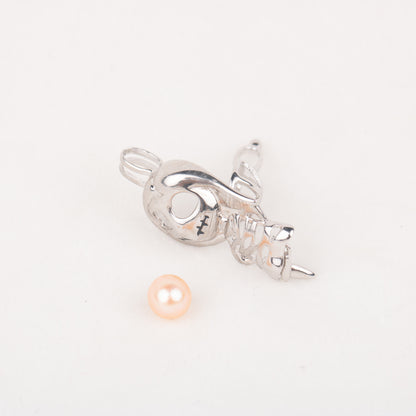 C030073 sterling silver girl shape Freshwater pearl cage pendant necklace jewelry locket for pearl party