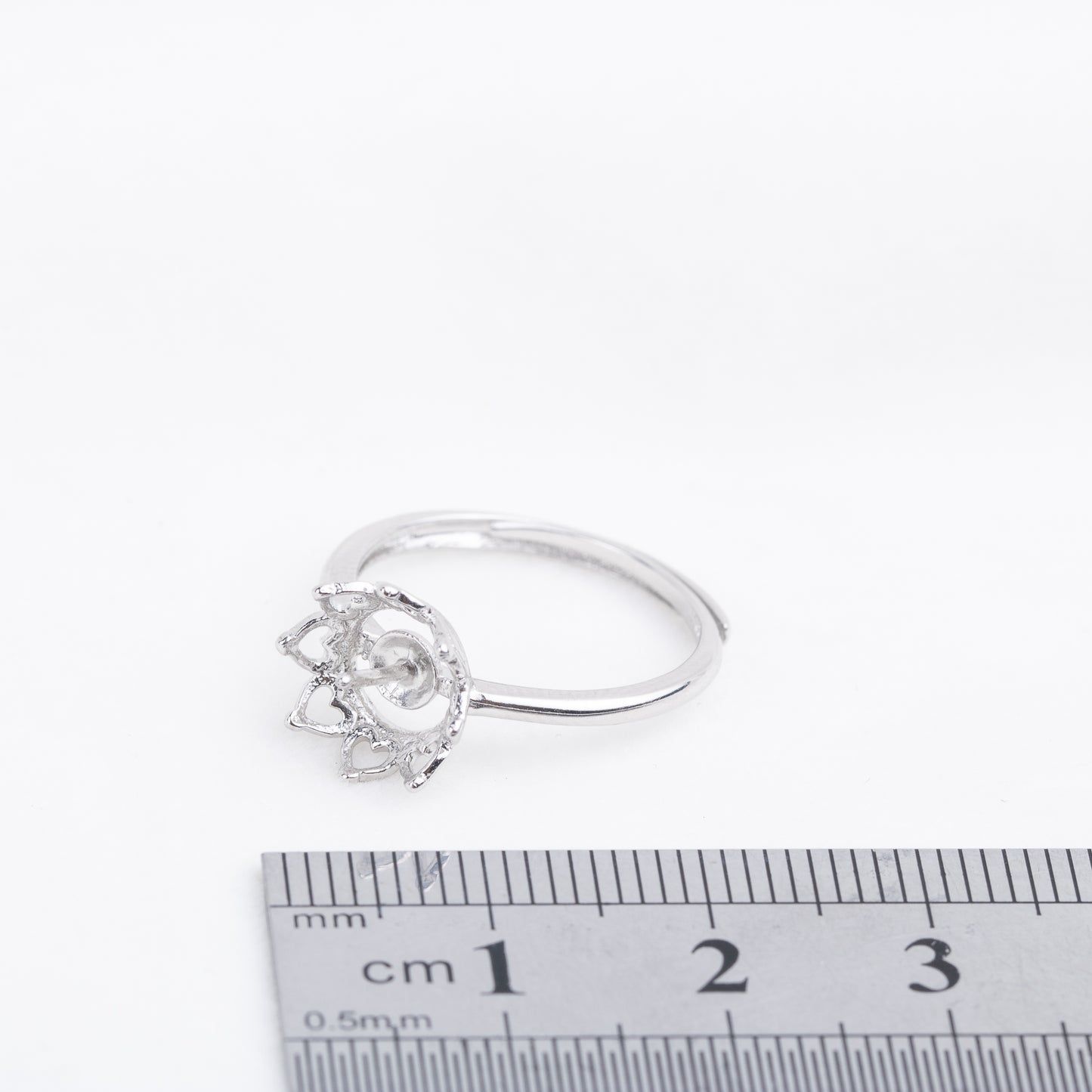 r100677 DIY 7-8mm Natural Freshwater pearl Ring accessory 925 sterling silver Adjustable size engagement jewelry ring for women