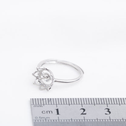 r100677 DIY 7-8mm Natural Freshwater pearl Ring accessory 925 sterling silver Adjustable size engagement jewelry ring for women