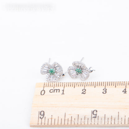 e010790 S925 pearl earring 925 sterling silver DIY 7-8mm Natural Freshwater pearl stud earring for women