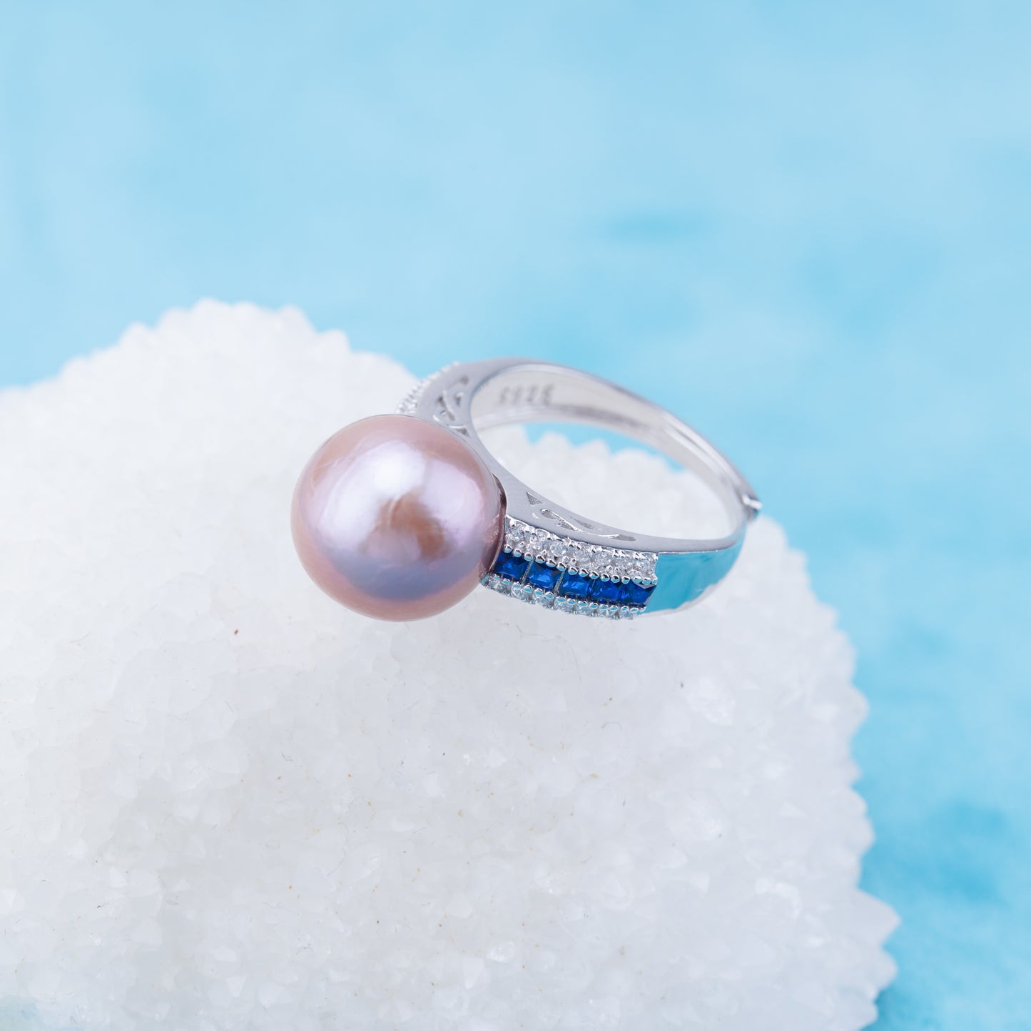 re010939 DIY 9-11mm Natural Freshwater pearl Ring accessory 925 sterling silver Adjustable size engagement ring for women