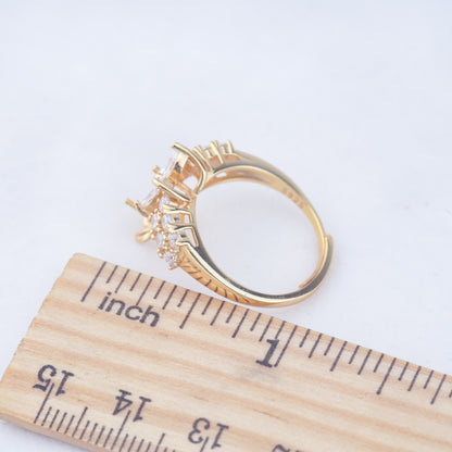r010949 DIY 6-8mm Natural Freshwater pearl Ring accessory 925 sterling silver Adjustable size engagement jewelry ring for women
