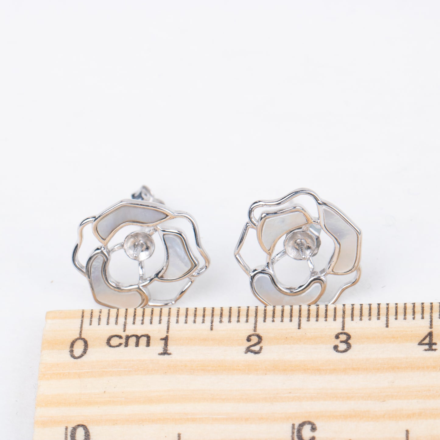 e010812 S925 pearl earring 925 sterling silver DIY 7-8mm Natural Freshwater pearl stud earring for women