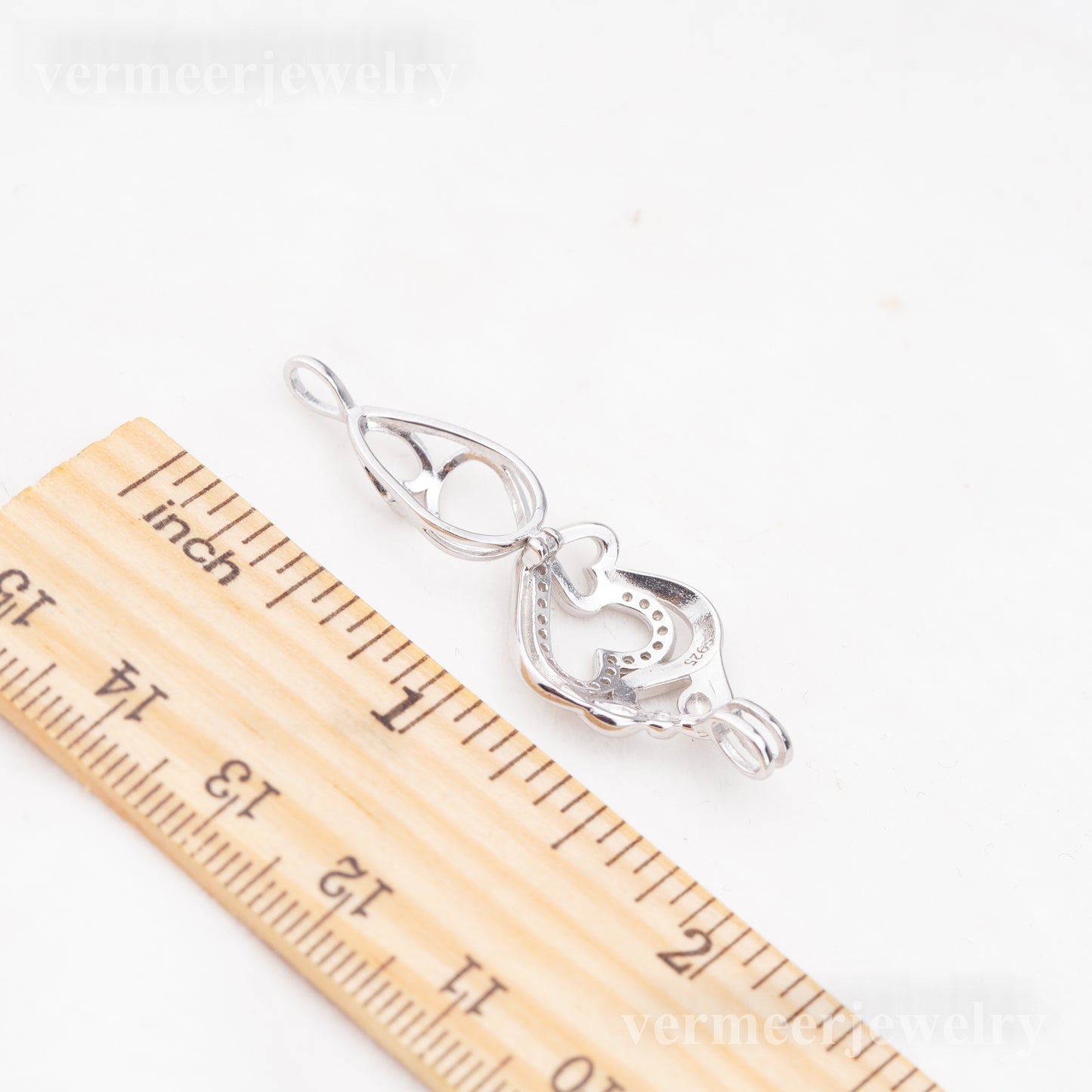C030110 sterling silver Freshwater pearl cage pendant necklace jewelry locket for pearl party
