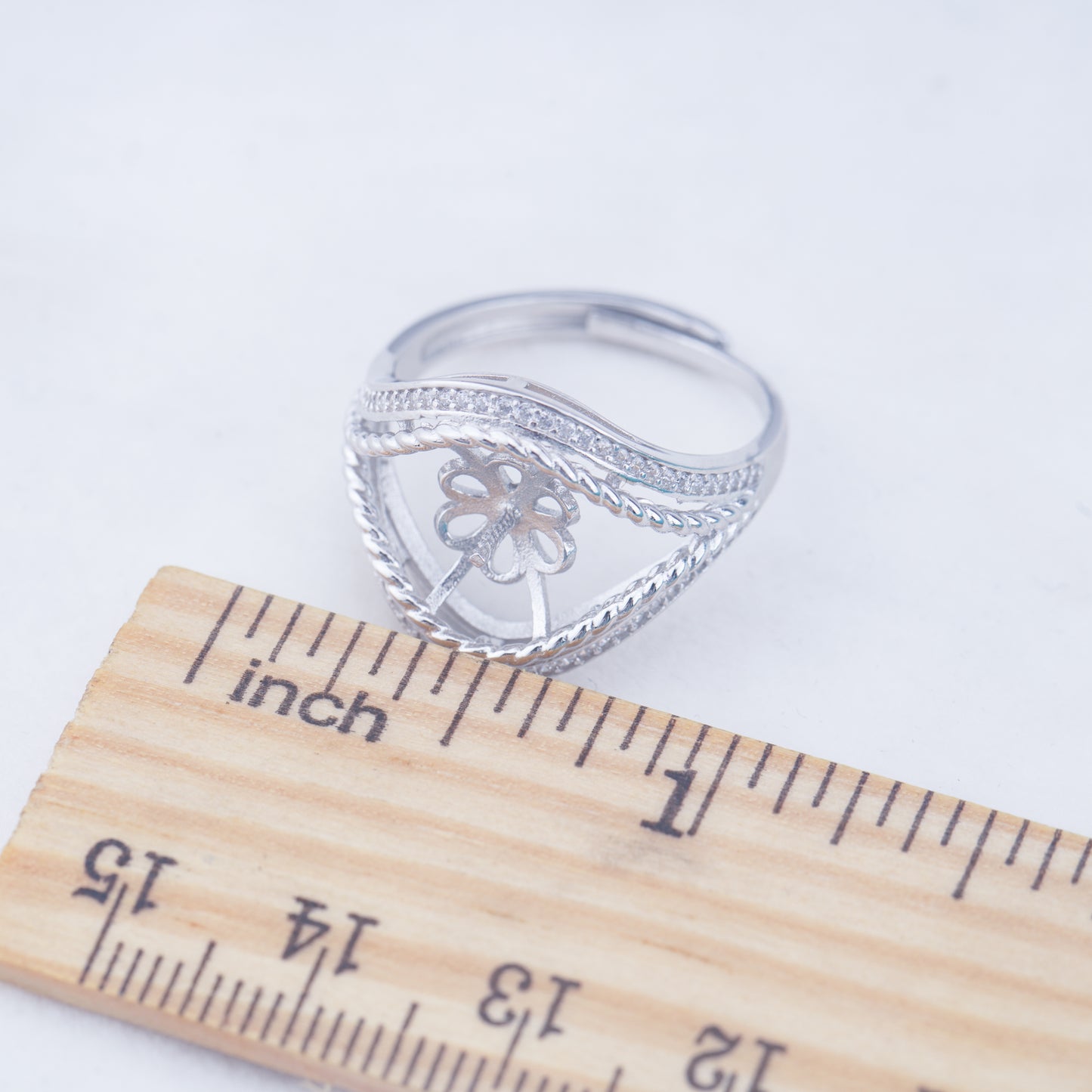 re010954 DIY 9-11mm Natural Freshwater pearl Ring accessory 925 sterling silver Adjustable size engagement ring for women