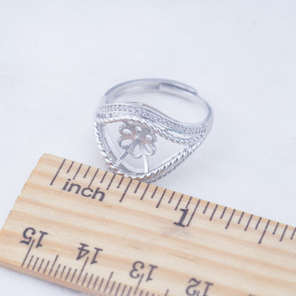 re010954 DIY 9-11mm Natural Freshwater pearl Ring accessory 925 sterling silver Adjustable size engagement ring for women