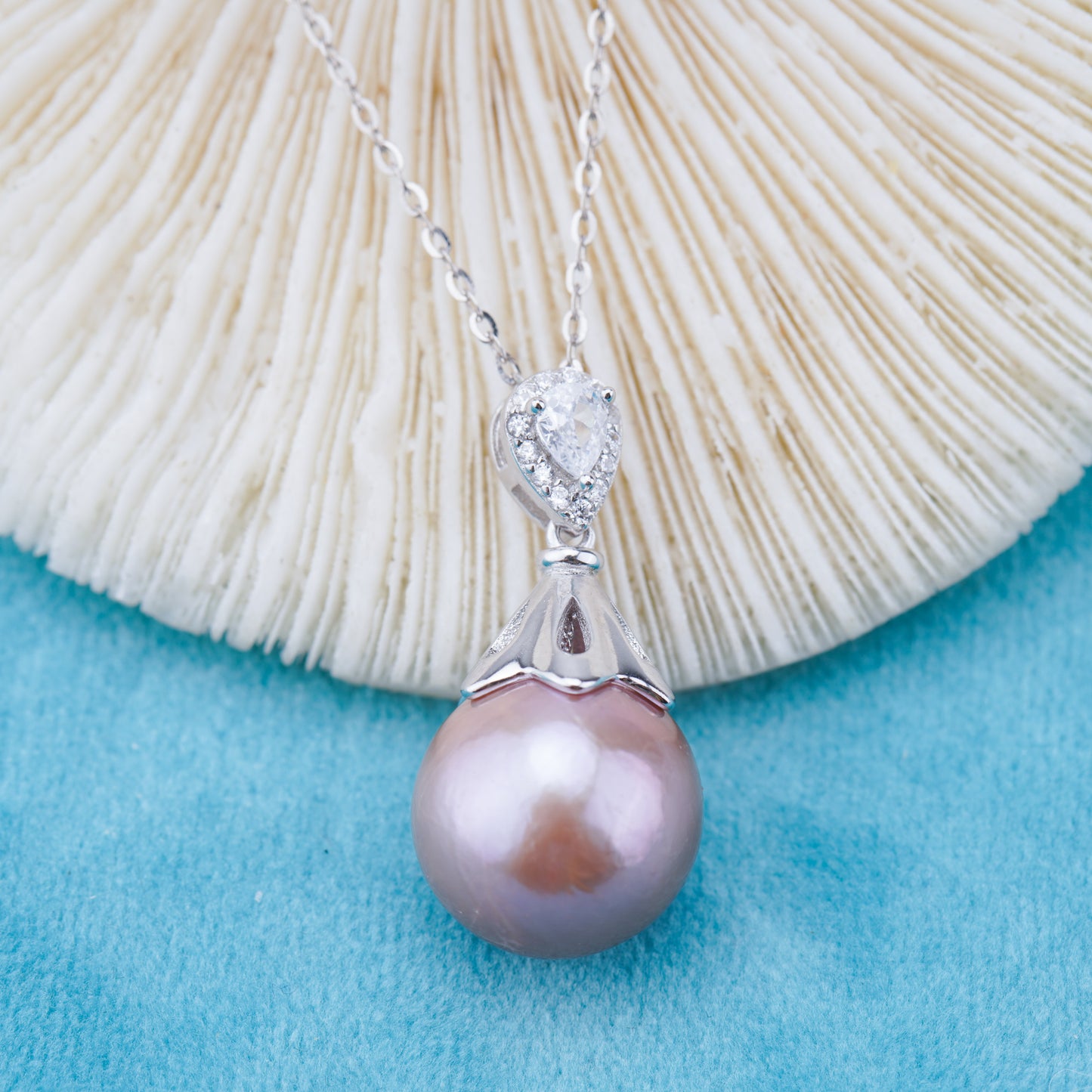 Pe011037  DIY 9-12mm Natural Freshwater pearl pendant accessory 925 sterling silver engagement jewelry necklace for women