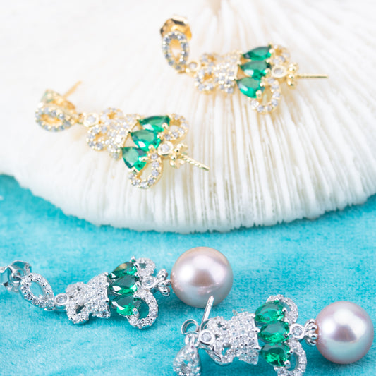 e010843 S925 pearl earring 925 sterling silver DIY 7-8mm Natural Freshwater pearl stud earring for women