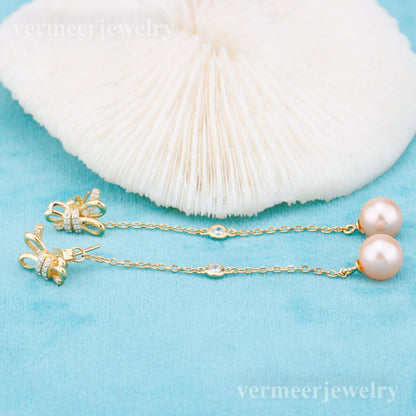 e010896 S925 pearl earring 925 sterling silver DIY 7-8mm Natural Freshwater pearl stud earring for women