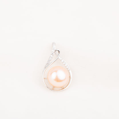 P010783 DIY 9-12mm Natural Freshwater pearl pendant accessory 925 sterling silver engagement jewelry necklace for women