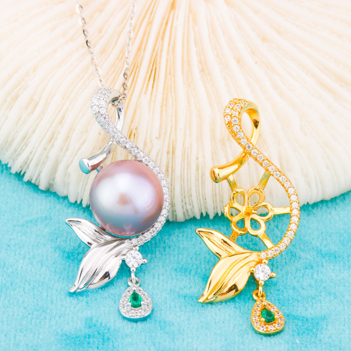 Pe011014 DIY 9-12mm Natural Freshwater pearl pendant accessory 925 sterling silver engagement jewelry necklace for women