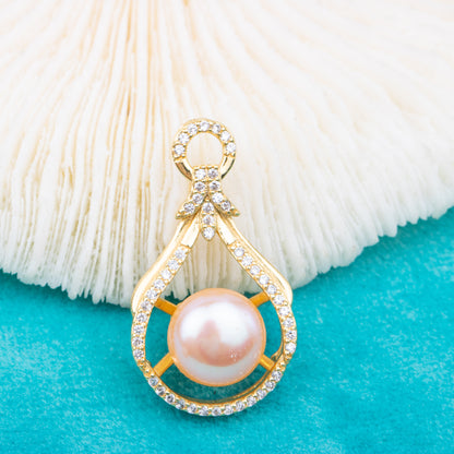 P010910  DIY 7-9mm Natural Freshwater pearl pendant accessory 925 sterling silver engagement jewelry necklace for women