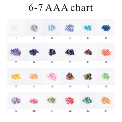 Wholesale 23colors 6-7mm AAA grade loose freshwater pearl round shape no hole bead for pearl party