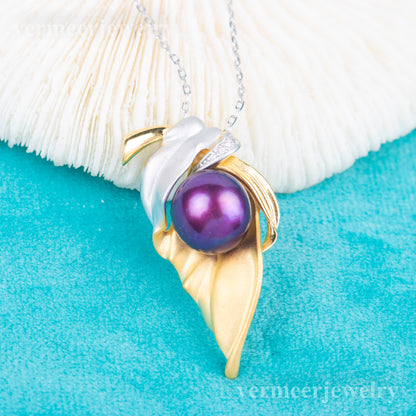 P040952 DIY 6-8mm Natural Freshwater pearl pendant accessory 925 sterling silver engagement jewelry necklace for women