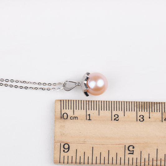 P030551 DIY 7-11mm Natural Freshwater pearl pendant accessory 925 sterling silver engagement jewelry necklace for women