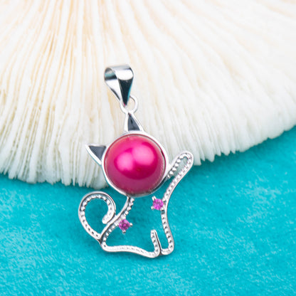 P030930 DIY 7-9mm Natural Freshwater pearl pendant accessory 925 sterling silver engagement jewelry necklace for women