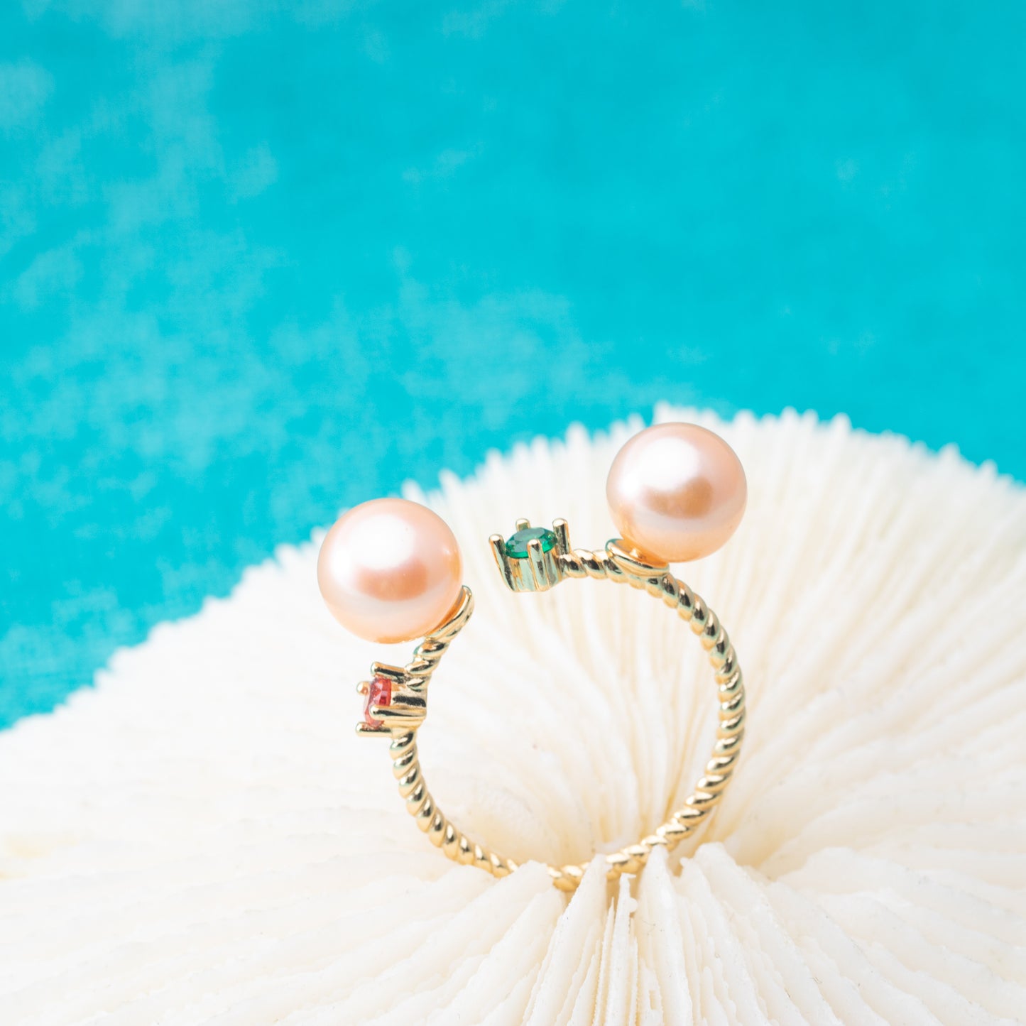 r010864 DIY 6-8mm Natural Freshwater pearl Ring accessory 925 sterling silver Adjustable size engagement jewelry ring for women
