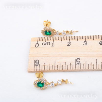 e010784 S925 pearl earring 925 sterling silver DIY 7-8mm Natural Freshwater pearl stud earring for women