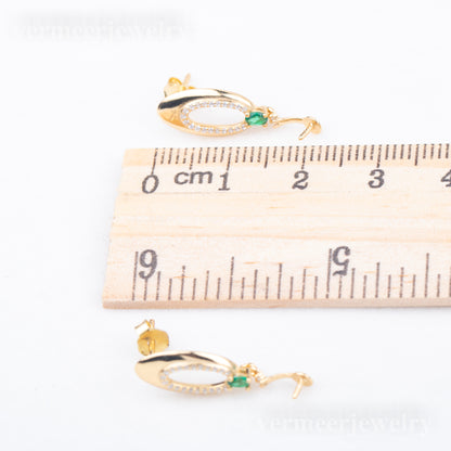 e010778 S925 pearl earring 925 sterling silver DIY 7-8mm Natural Freshwater pearl stud earring for women