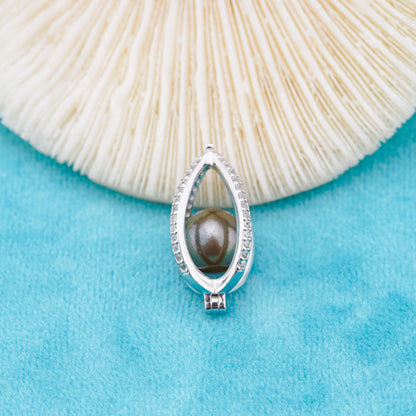 C030098 sterling silver Freshwater pearl cage pendant necklace jewelry locket for pearl party