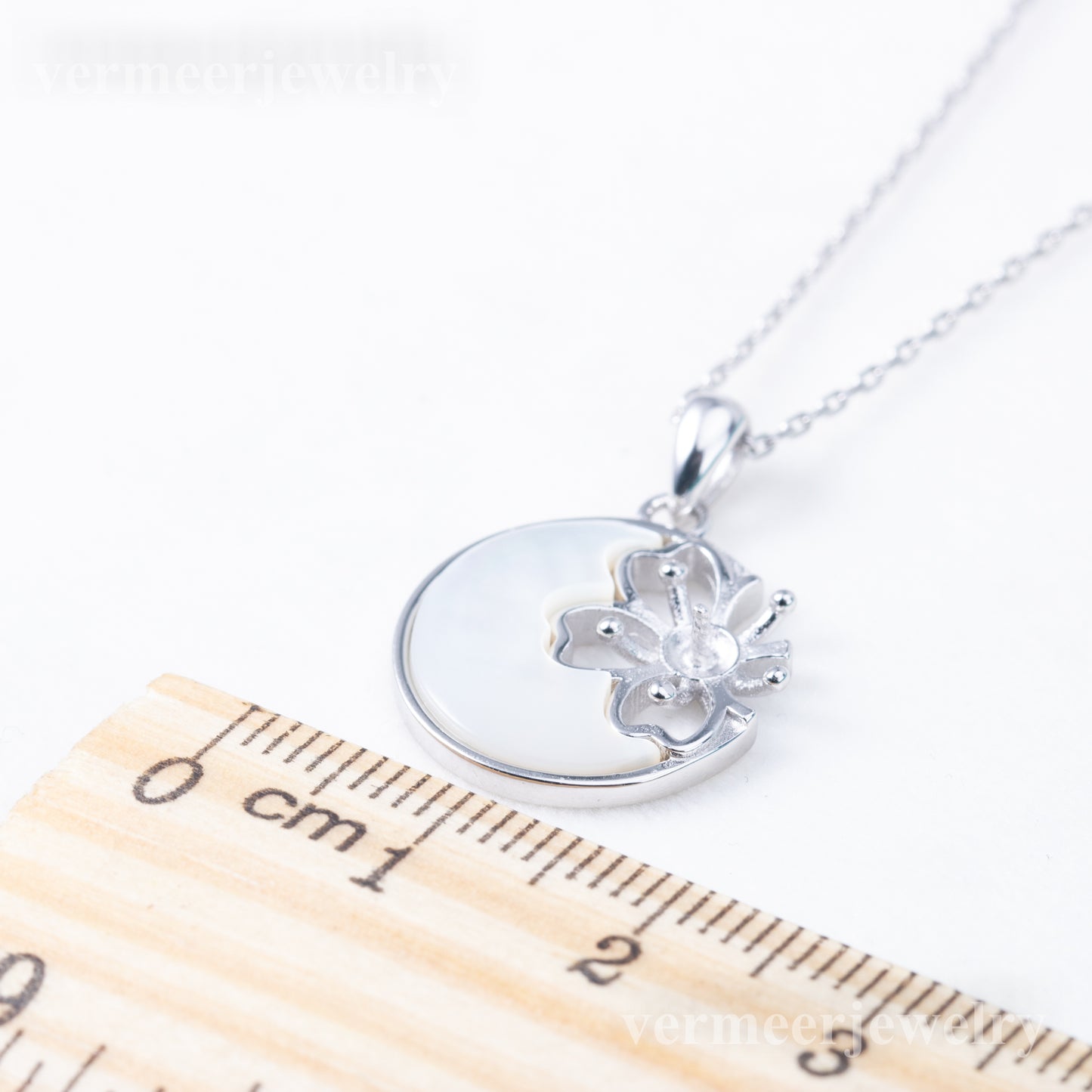 P010990 DIY 3-4mm Natural Freshwater pearl pendant accessory 925 sterling silver engagement jewelry necklace for women